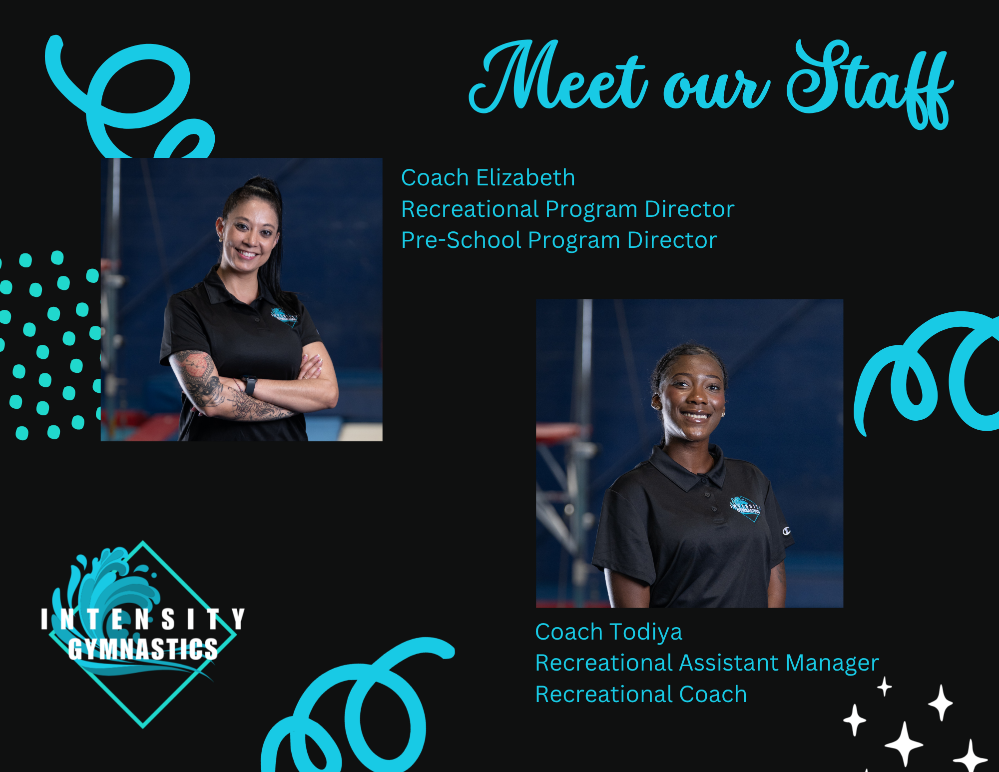 Meet our staff: Coach Elizabeth and Coach Todiya
